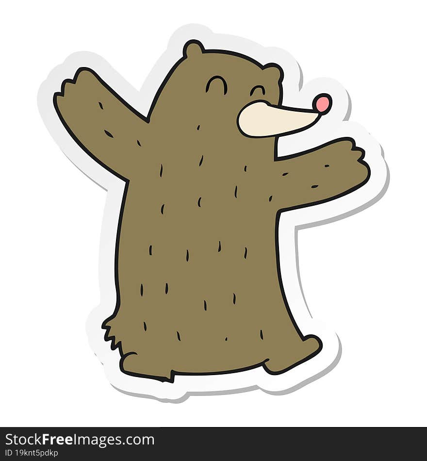 sticker of a cartoon bear