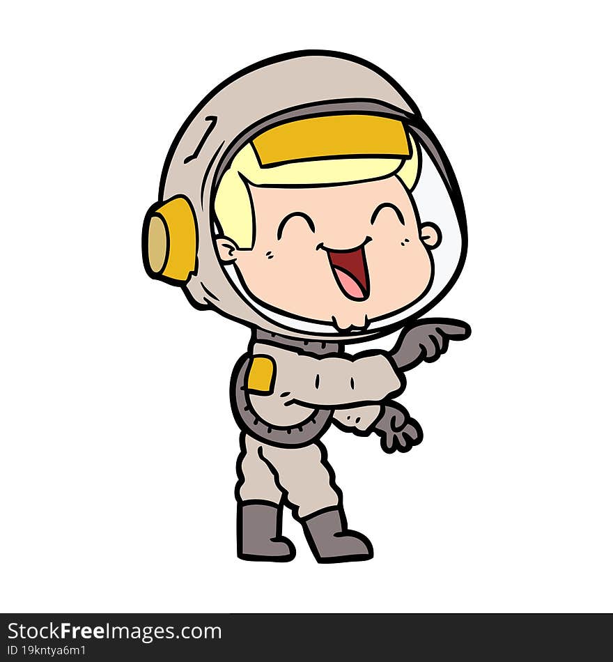 happy cartoon astronaut. happy cartoon astronaut