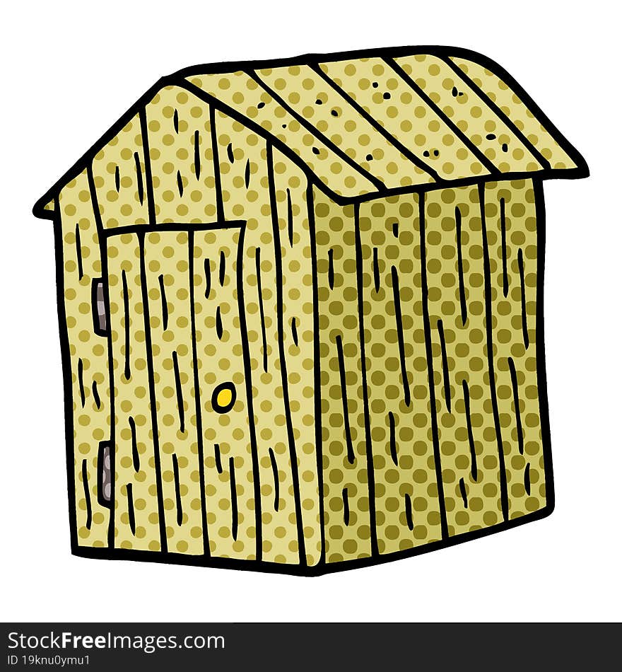 cartoon doodle wooden shed