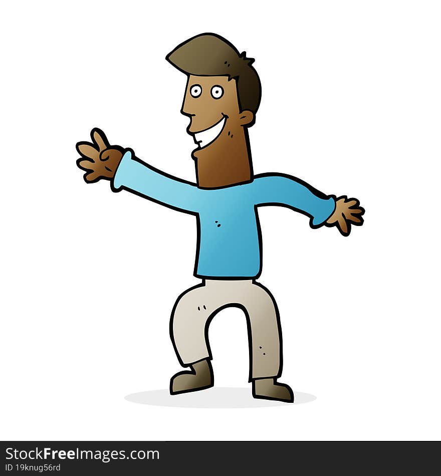 Cartoon Happy Man Dancing