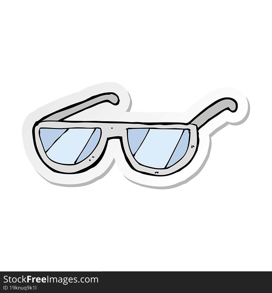 sticker of a cartoon spectacles