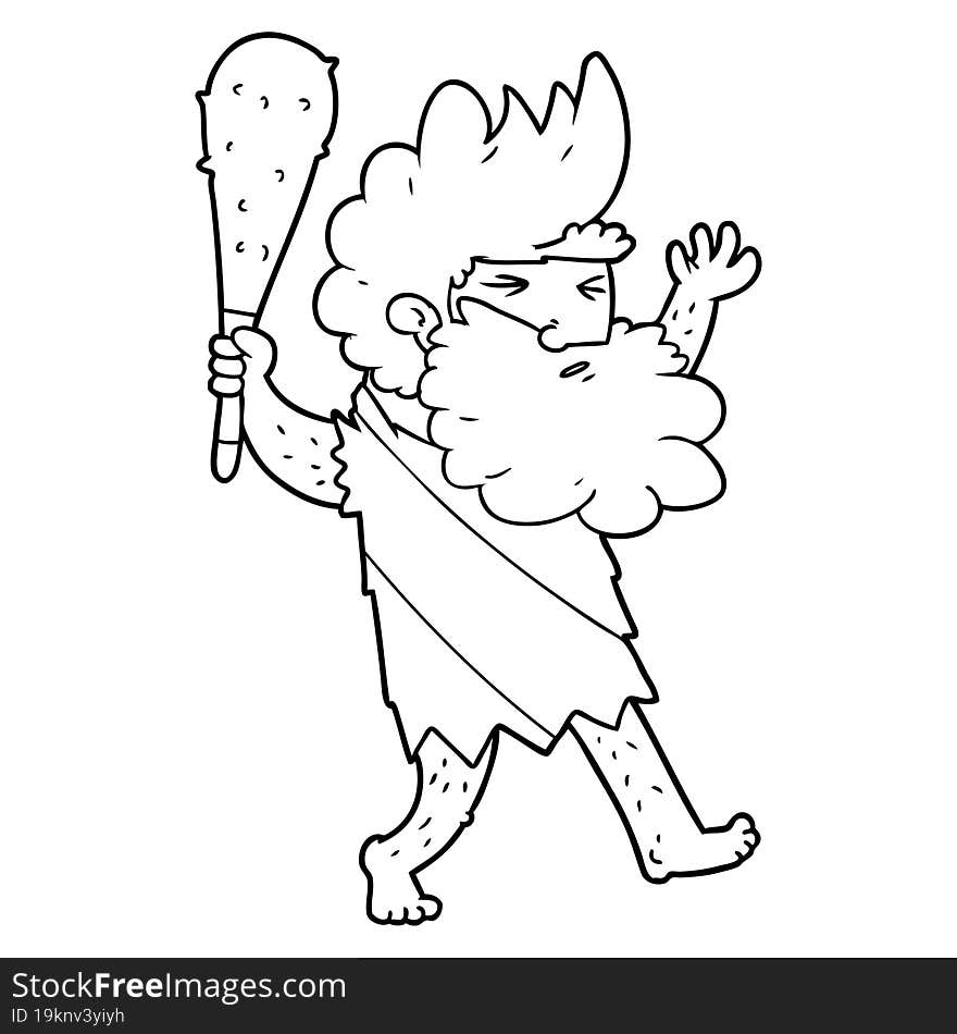 cartoon cave man. cartoon cave man