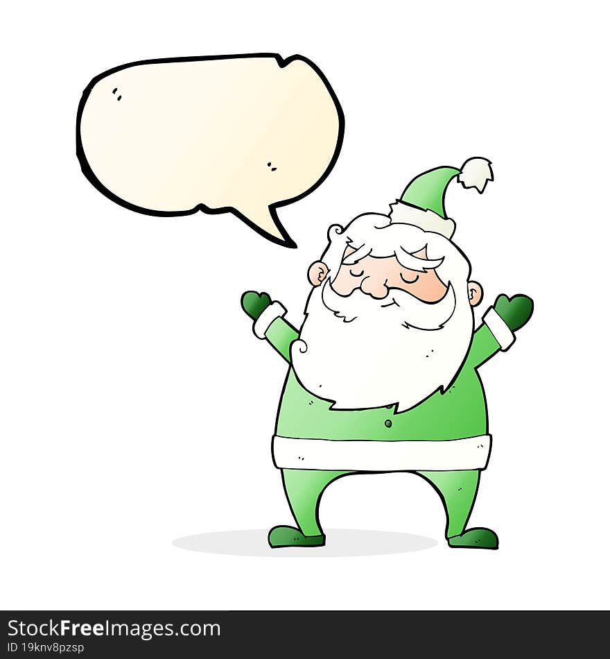 Jolly Santa Cartoon With Speech Bubble