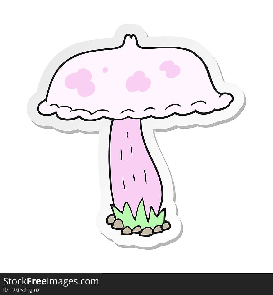 sticker of a cartoon mushroom