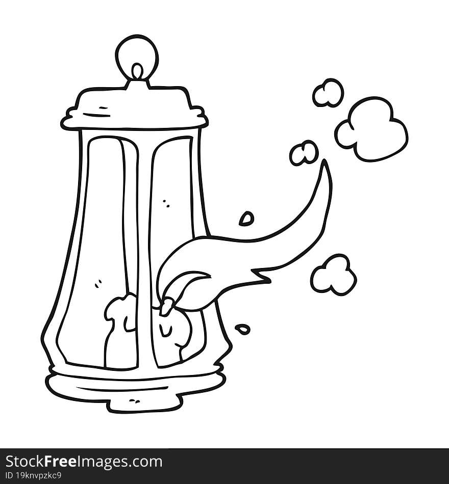 Black And White Cartoon Spooky Lantern