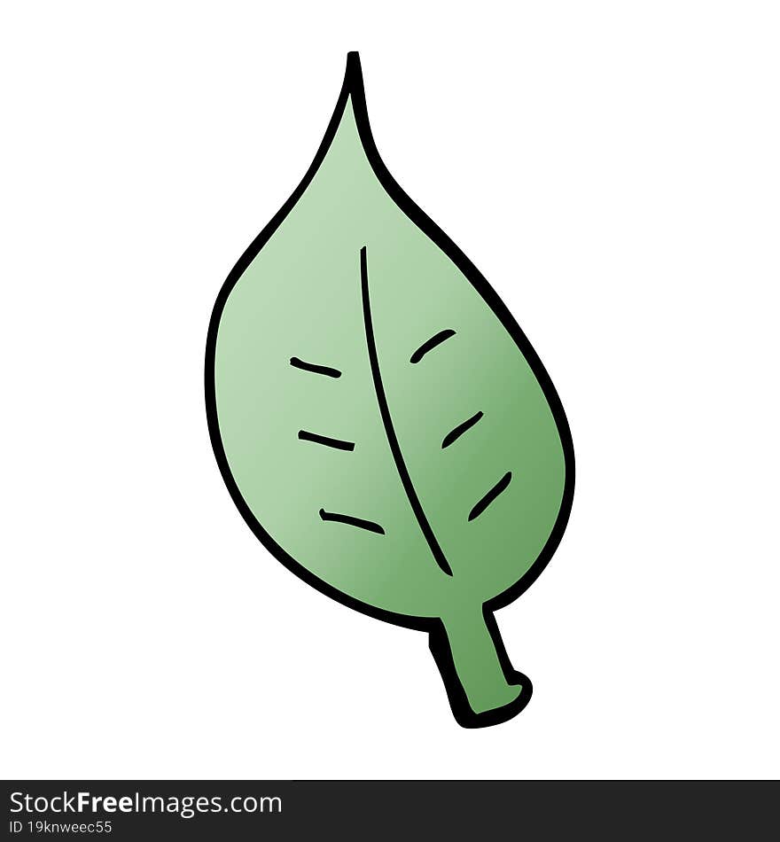 cartoon doodle leaf