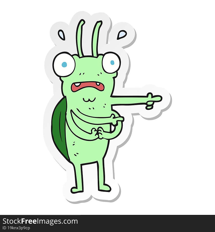 sticker of a cartoon bug