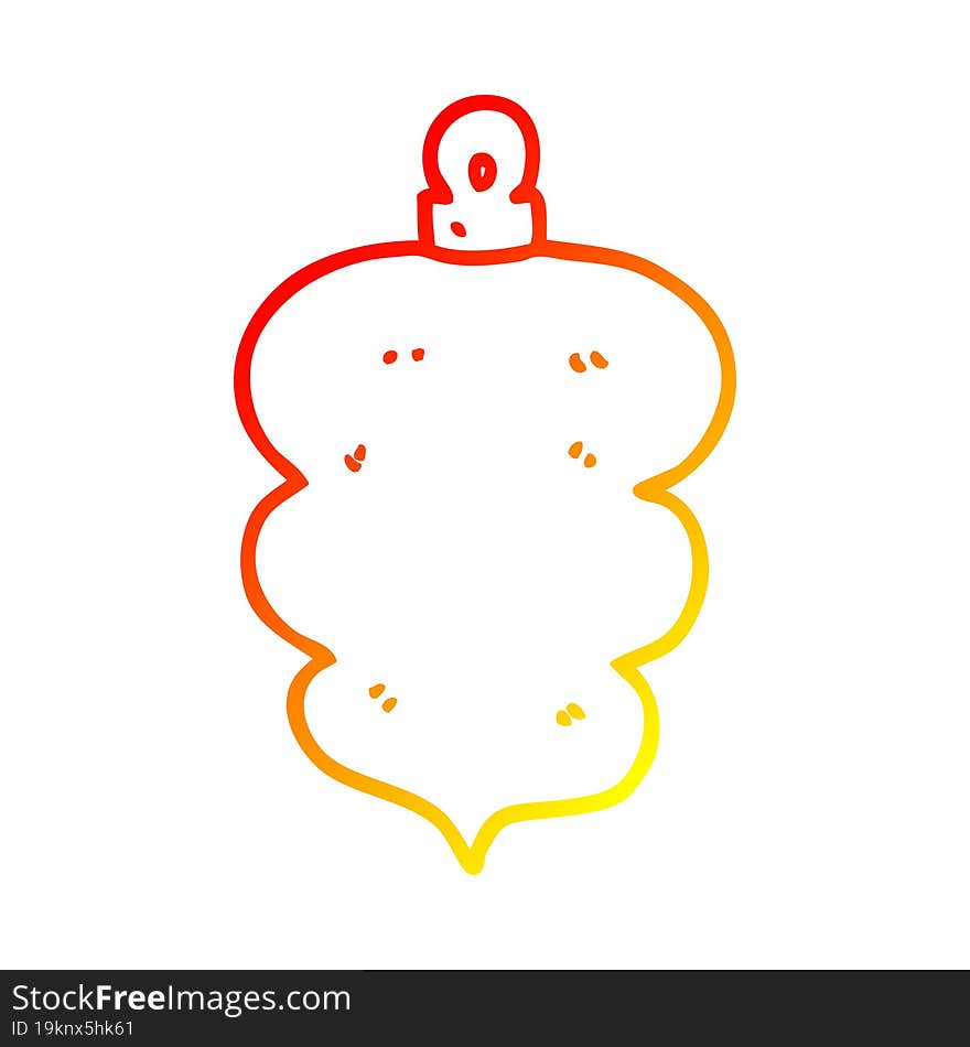 warm gradient line drawing cartoon christmas bauble