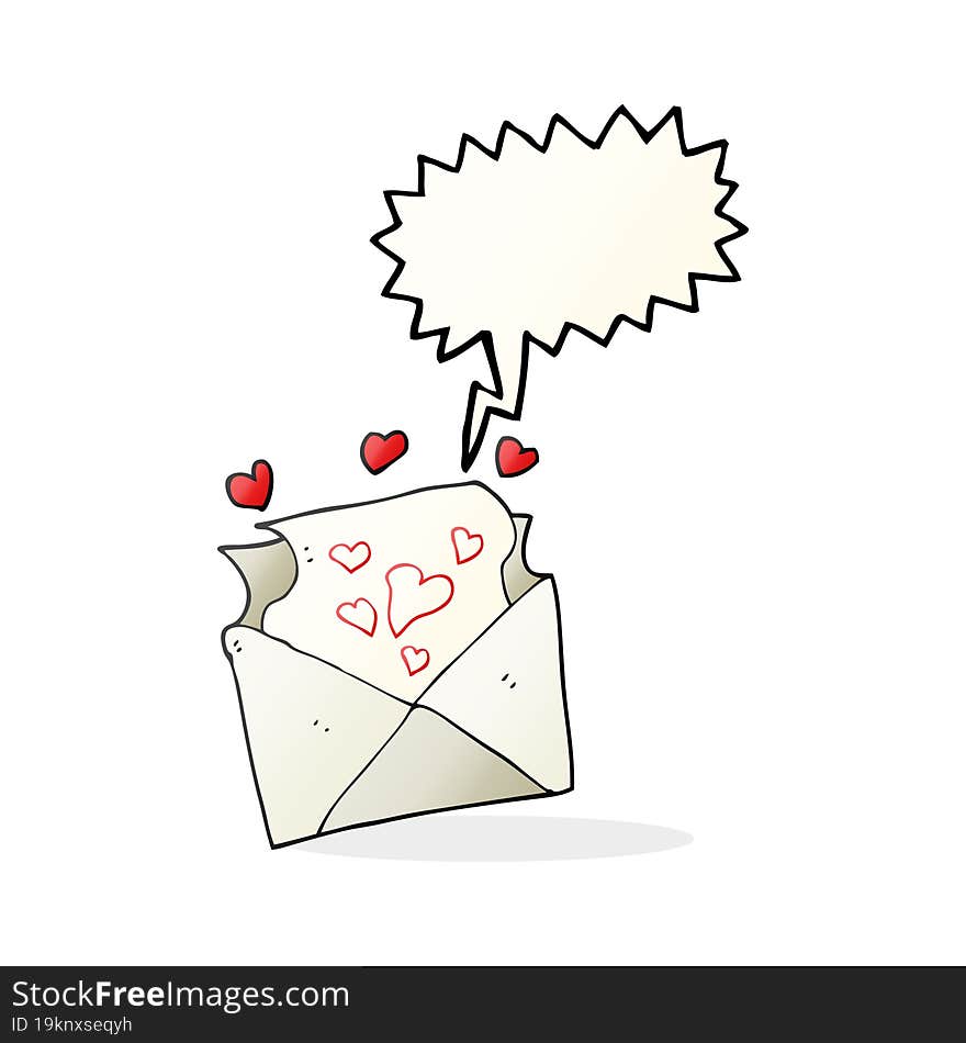 Speech Bubble Cartoon Love Letter