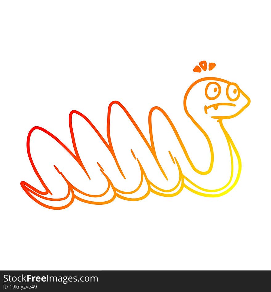 warm gradient line drawing cartoon snake