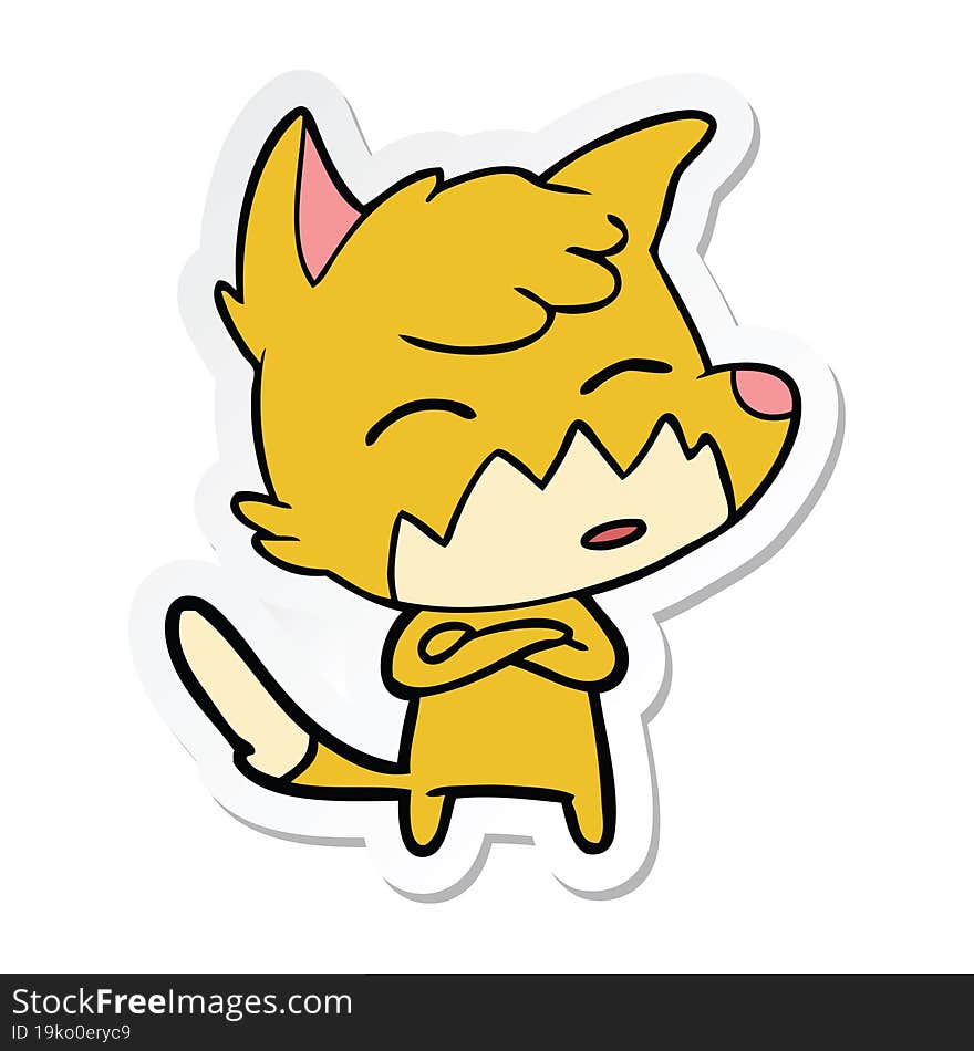 sticker of a cartoon fox