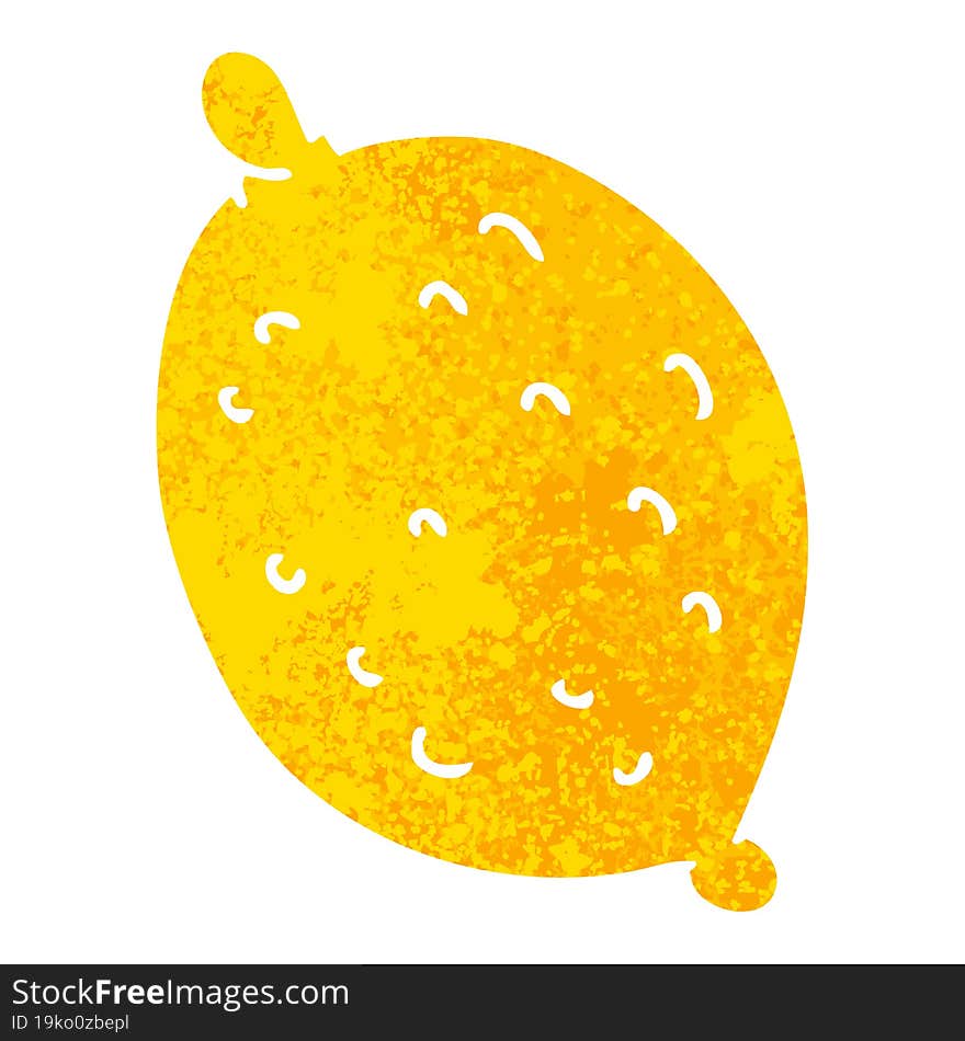 quirky retro illustration style cartoon lemon