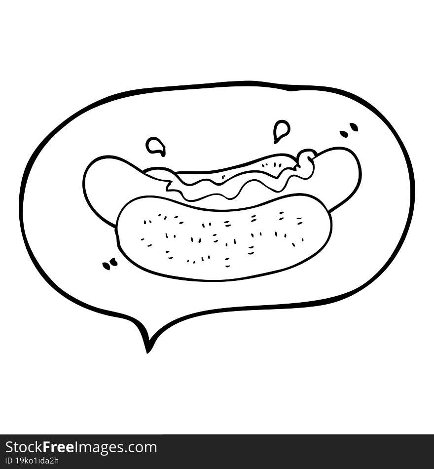 speech bubble cartoon hotdog