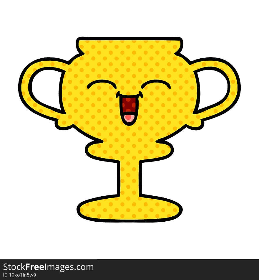 Comic Book Style Cartoon Trophy