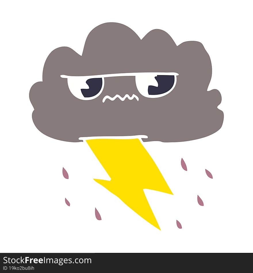 cartoon doodle angry storm cloud