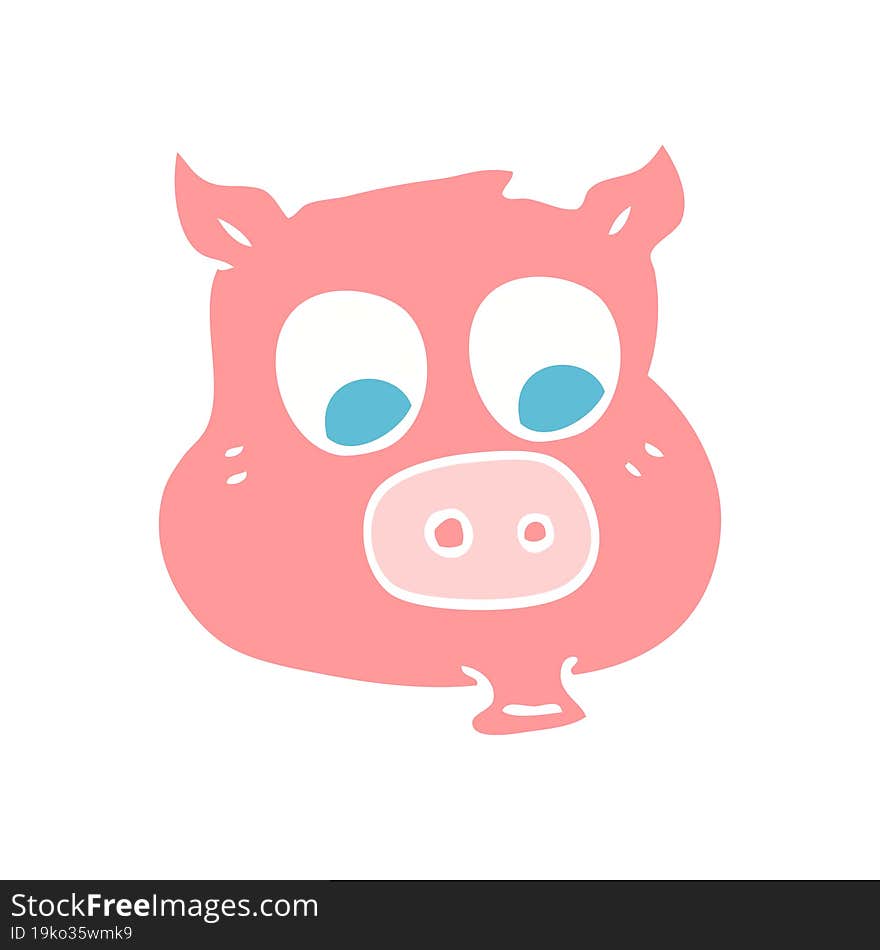 flat color illustration of pig. flat color illustration of pig