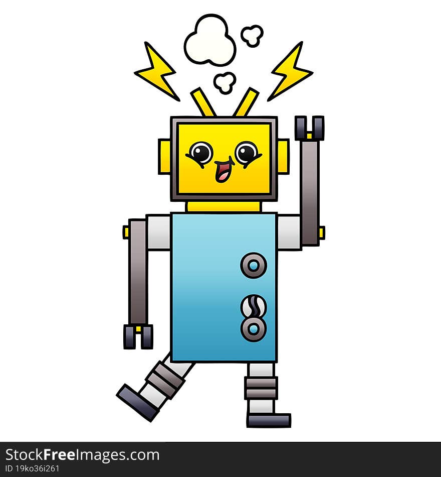 gradient shaded cartoon robot