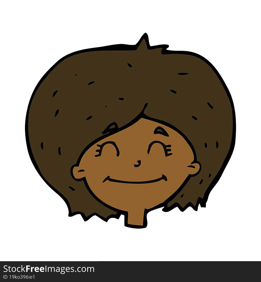 cartoon happy female face