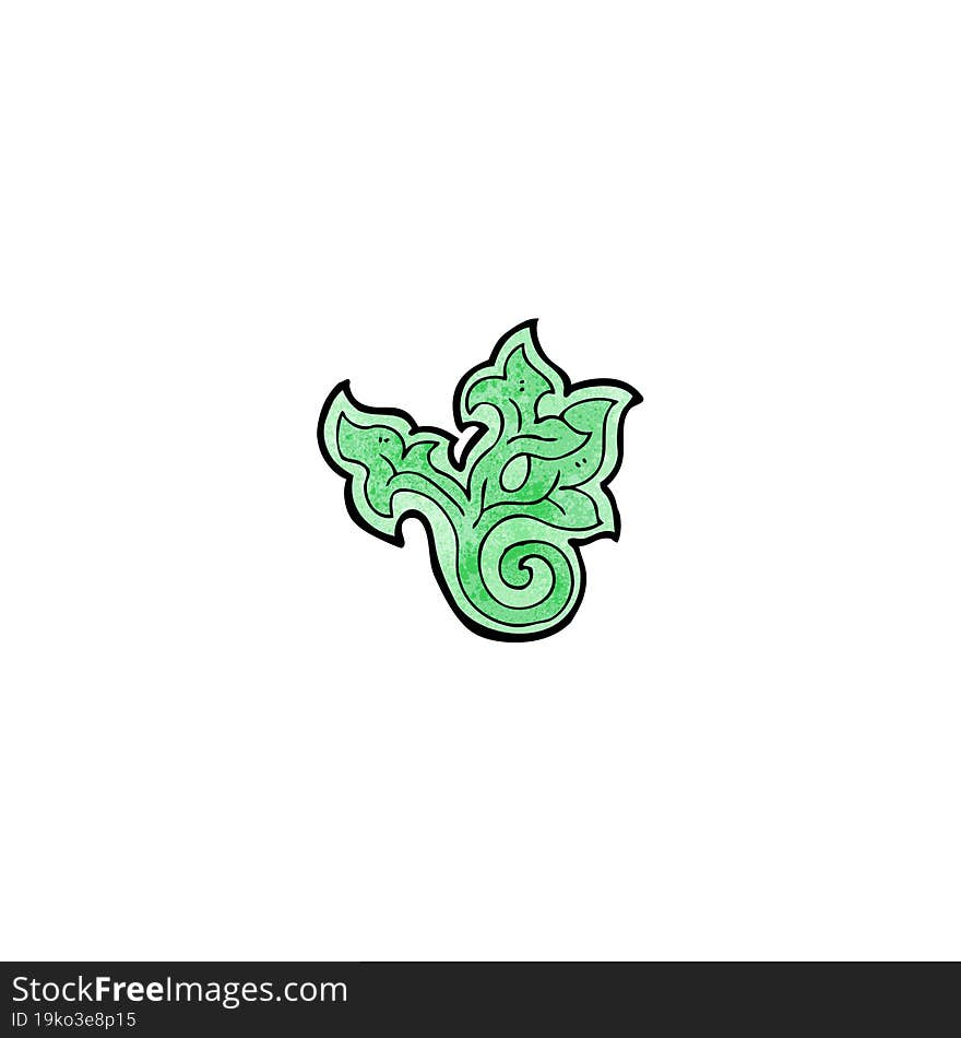 Cartoon Floral Leaf Decorative Element