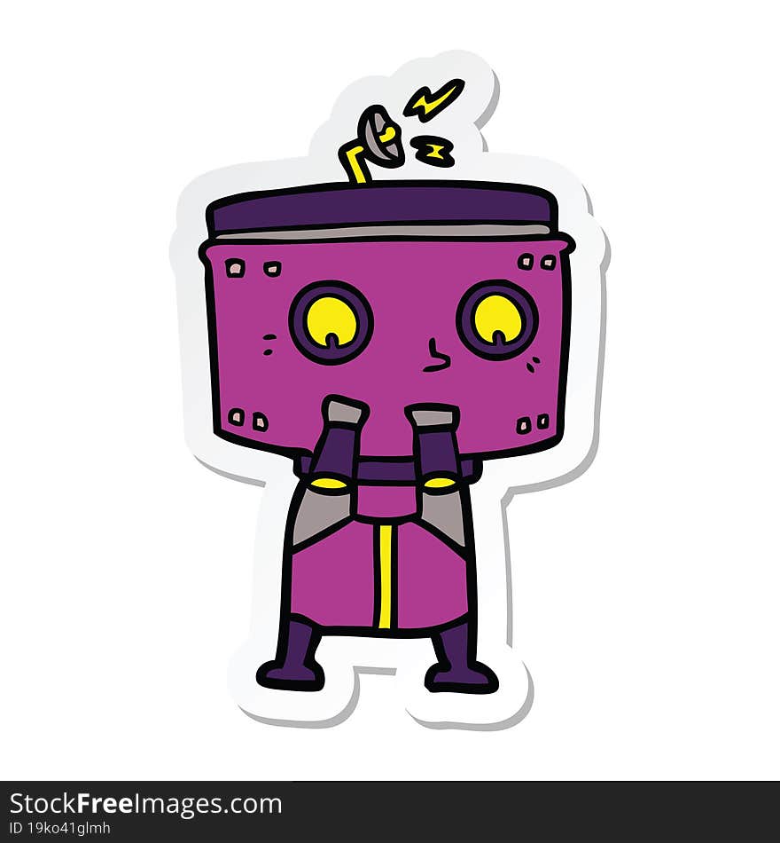 sticker of a cartoon robot