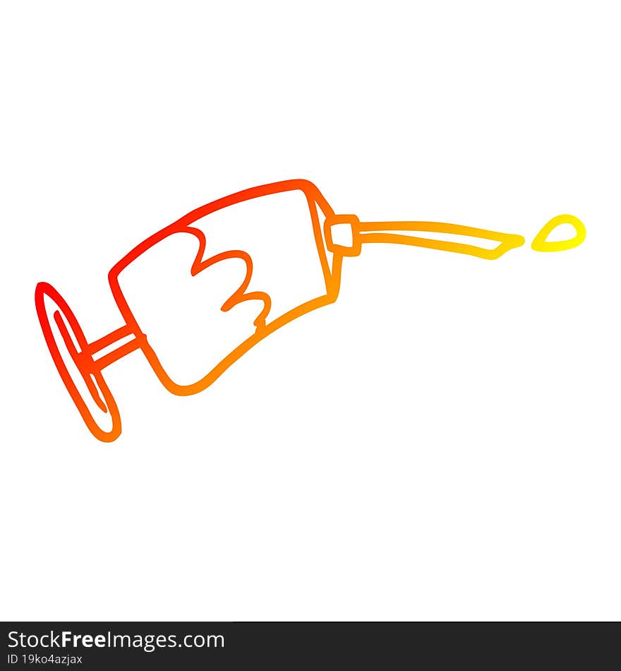 warm gradient line drawing of a cartoon syringe of blood