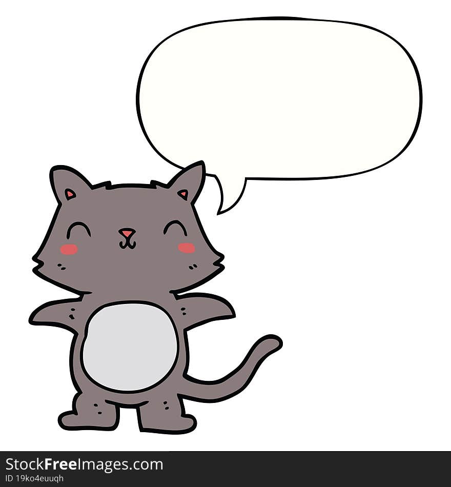 cartoon cat and speech bubble