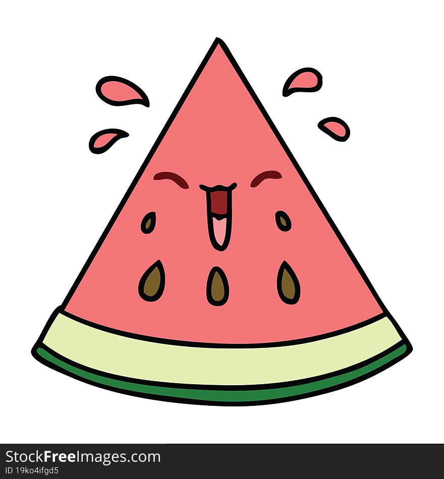 quirky hand drawn cartoon watermelon