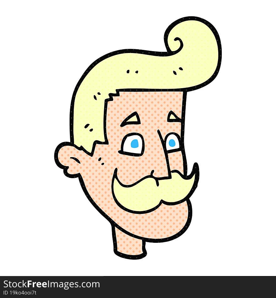 cartoon man with mustache