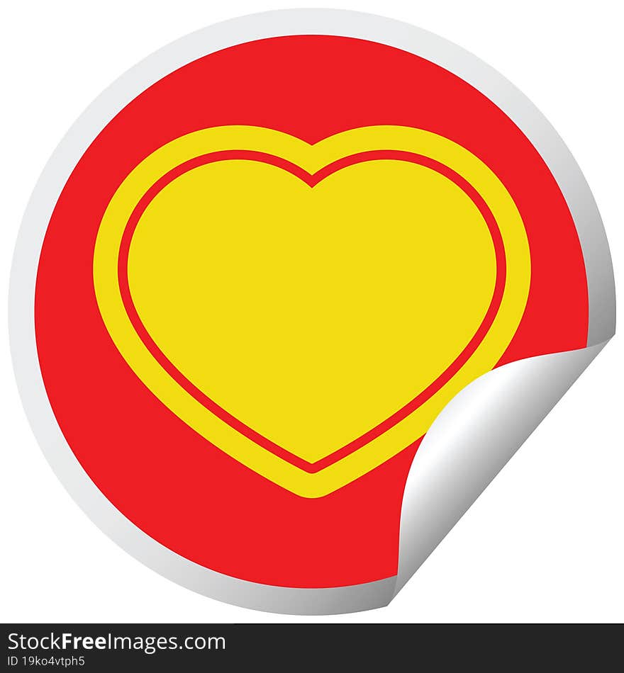 heart graphic vector circular peeling sticker. heart graphic vector circular peeling sticker