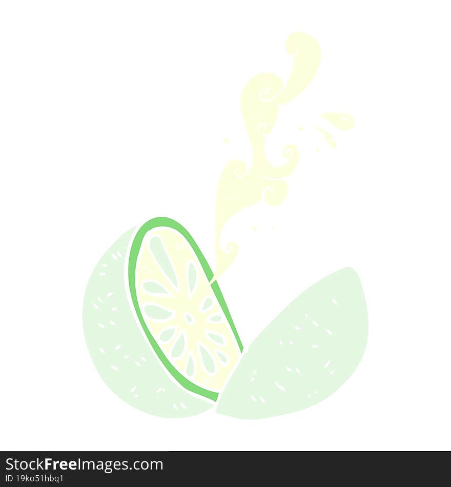 Flat Color Illustration Of A Cartoon Melon