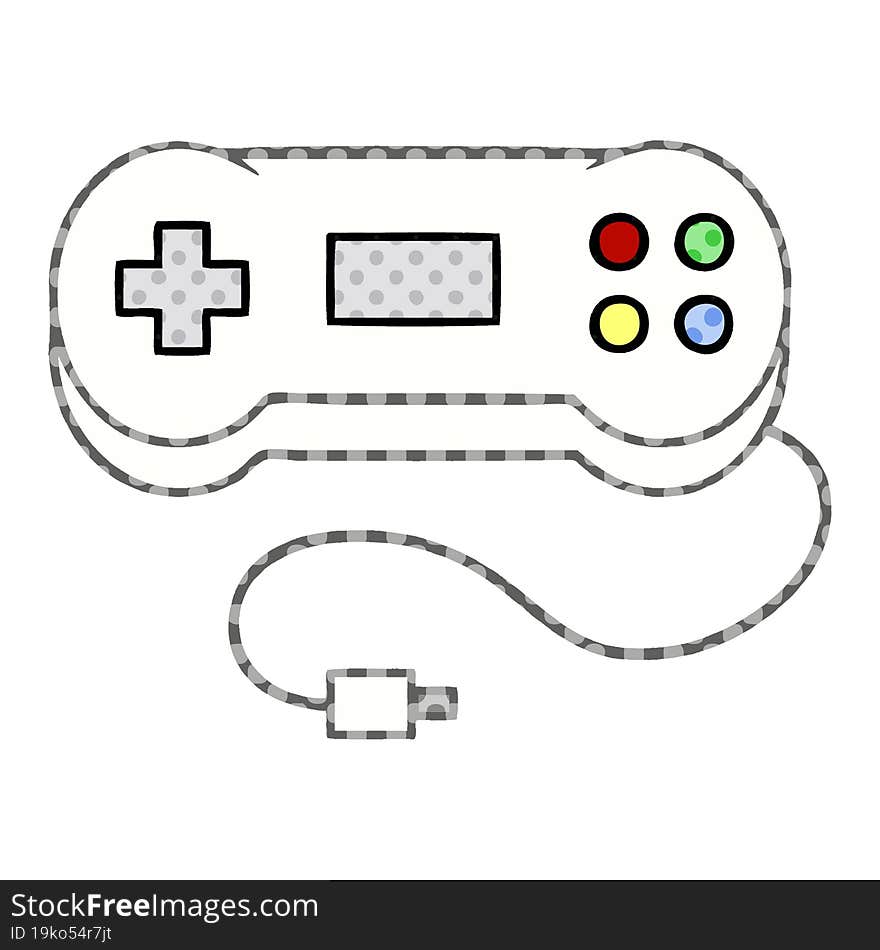 comic book style cartoon game controller