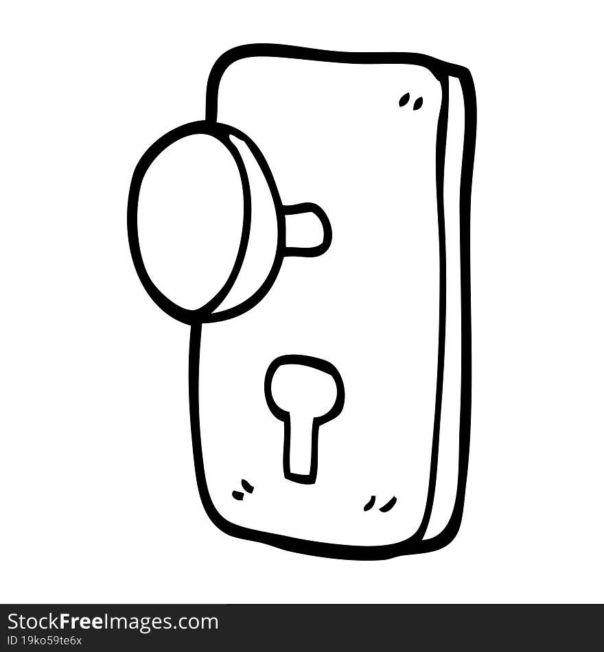 Line Drawing Cartoon Door Handle