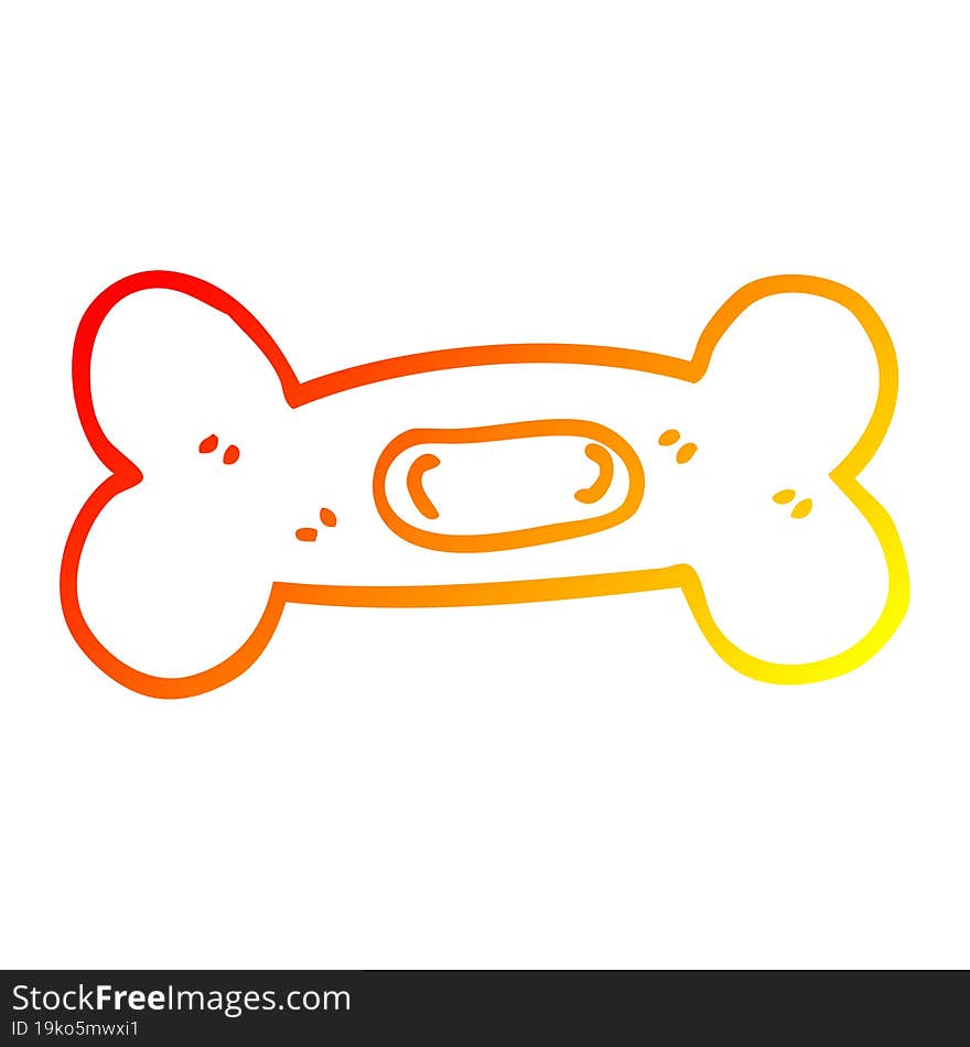 warm gradient line drawing cartoon pet bone