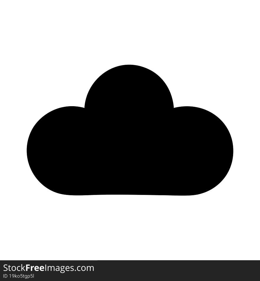 flat symbol white cloud