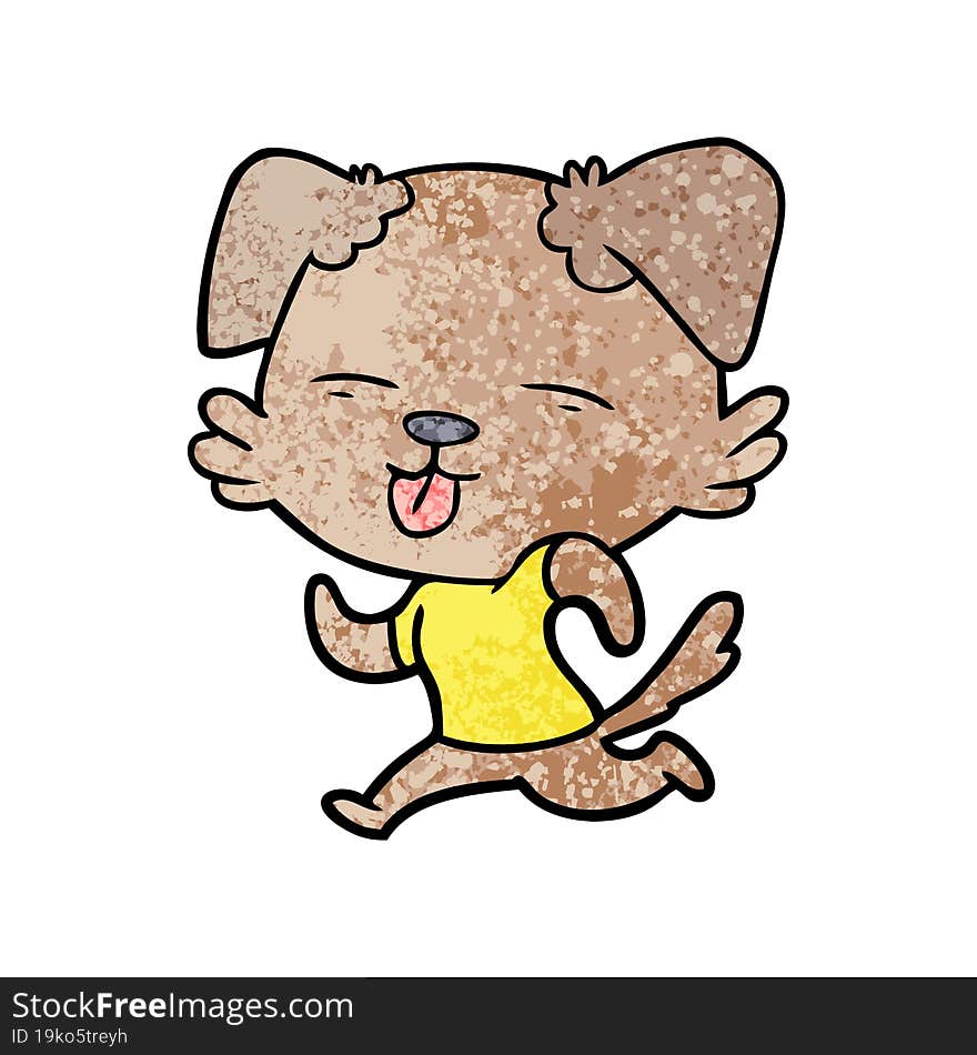 cartoon running dog sticking out tongue. cartoon running dog sticking out tongue