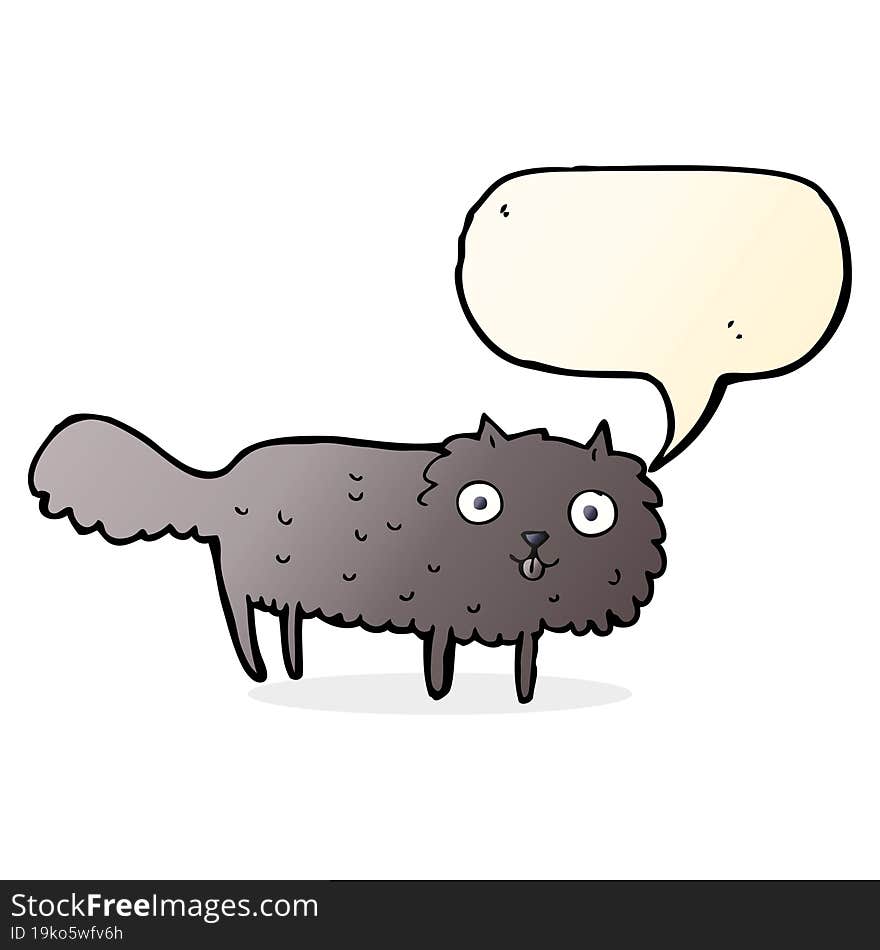 cartoon furry cat with speech bubble