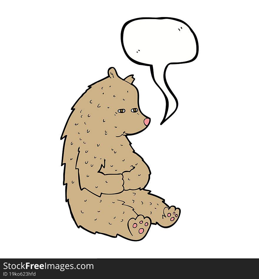 cute cartoon bear with speech bubble