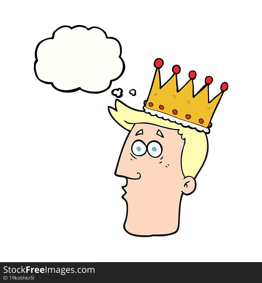 freehand drawn thought bubble cartoon kings head