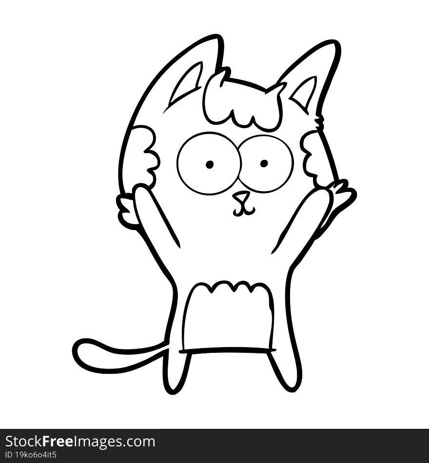 happy cartoon cat. happy cartoon cat