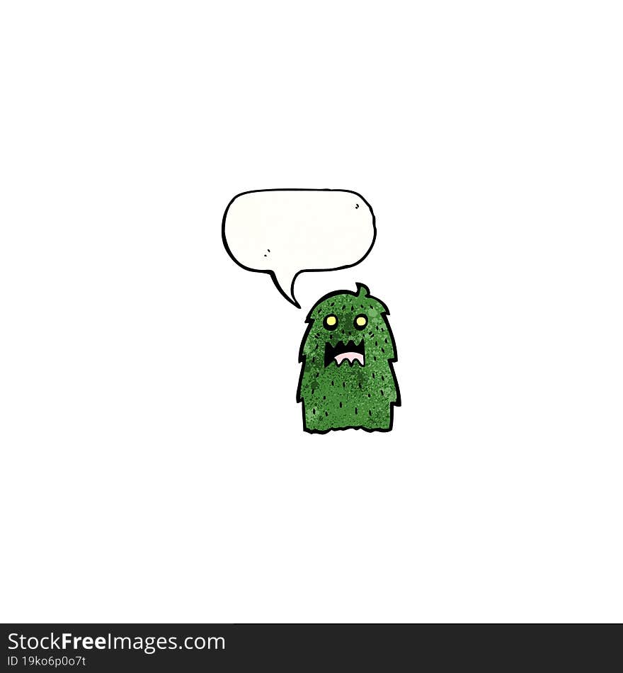 monster with speech bubble cartoon