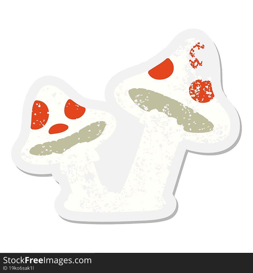 poisonous mushroom pair grunge sticker