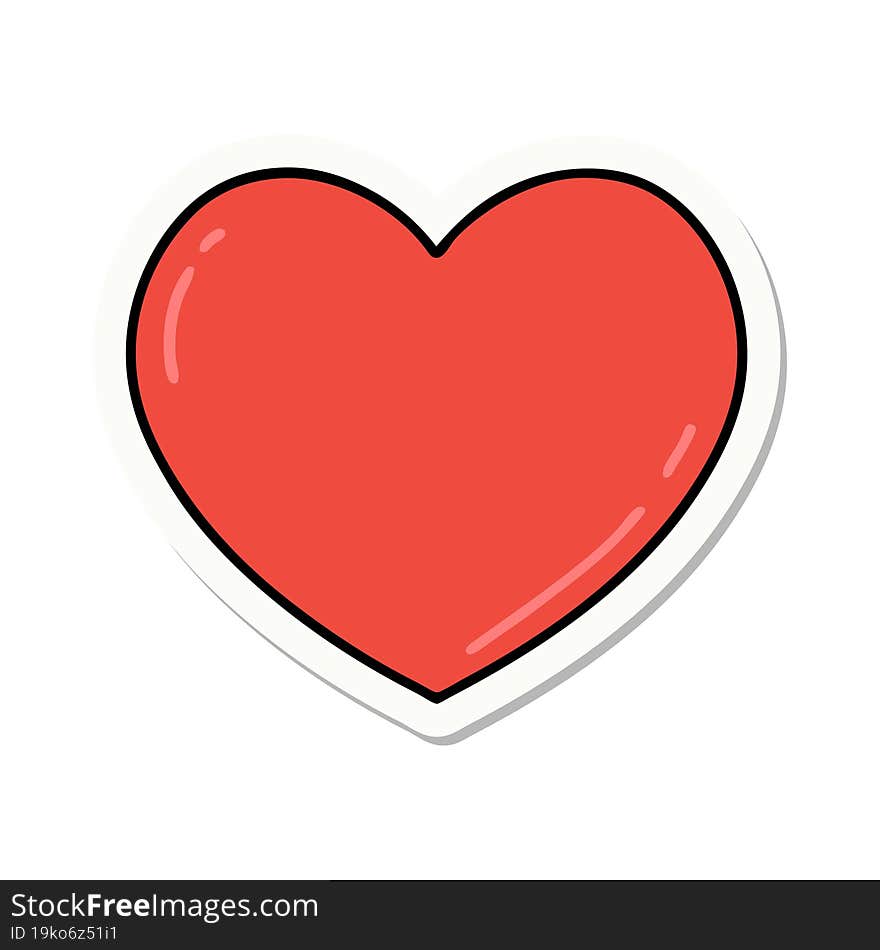 sticker of tattoo in traditional style of a heart. sticker of tattoo in traditional style of a heart