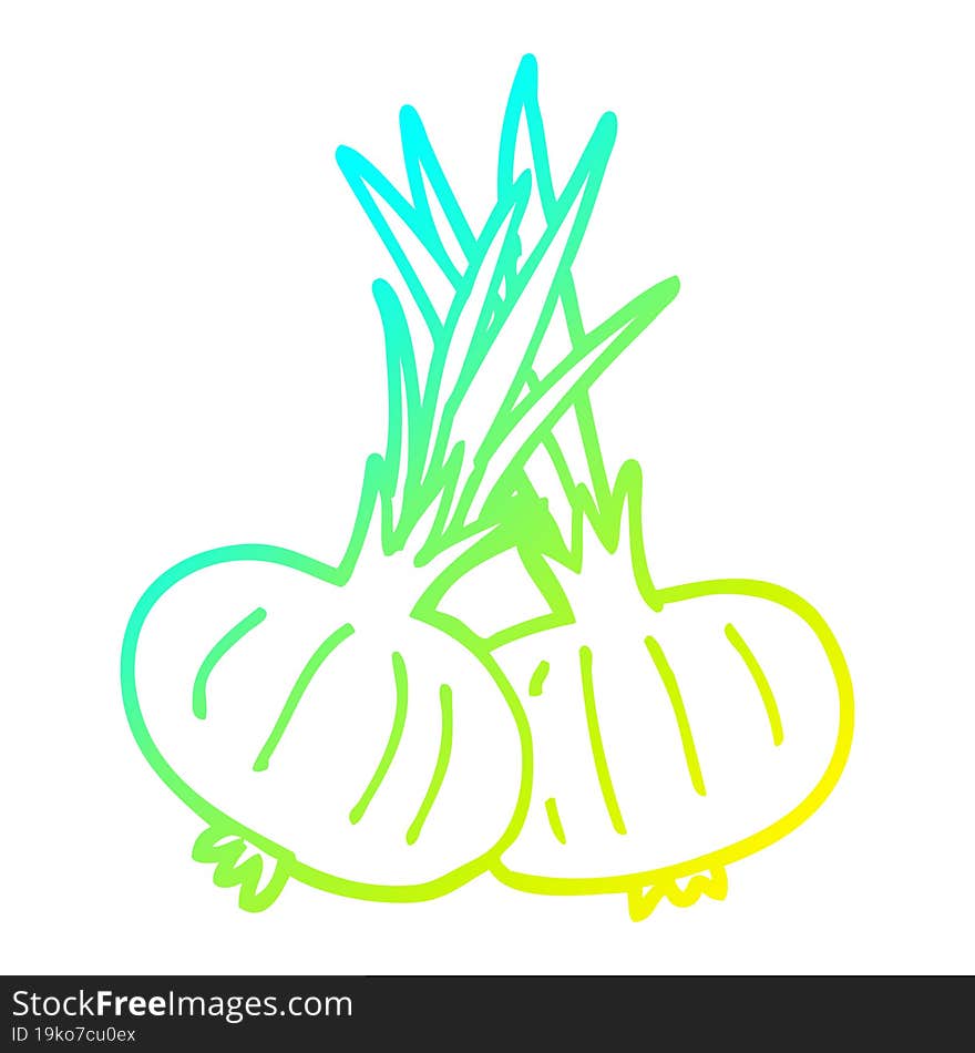 cold gradient line drawing cartoon onion