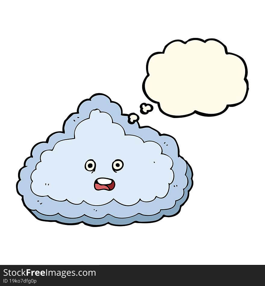 Cartoon Cloud With Thought Bubble