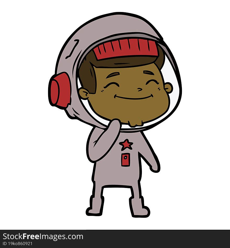 happy cartoon astronaut. happy cartoon astronaut