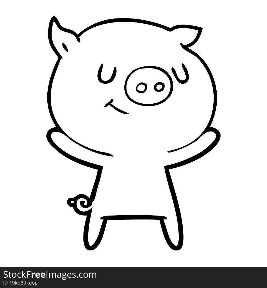 happy cartoon pig. happy cartoon pig