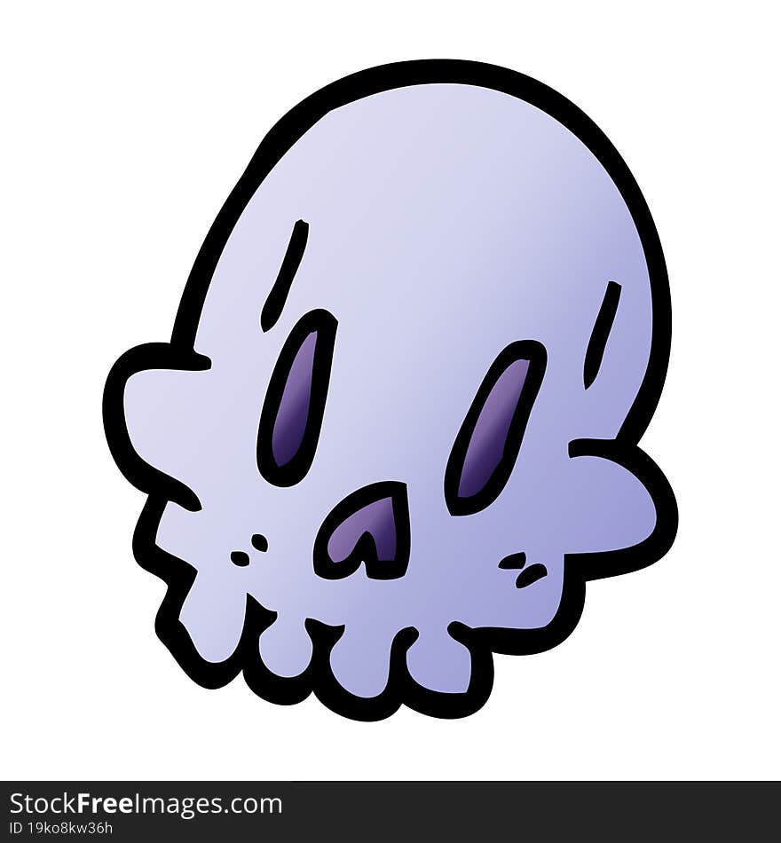 Cartoon Doodle Spooky Weird Skull