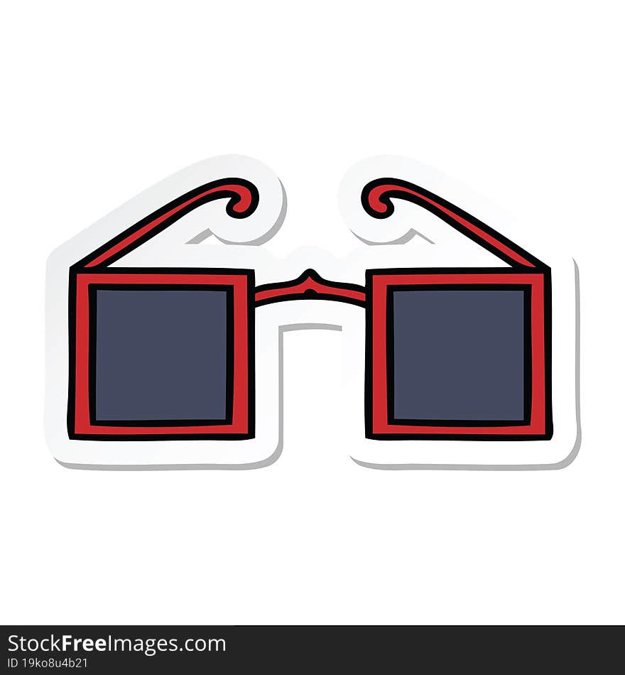 sticker of a cute cartoon xray glasses