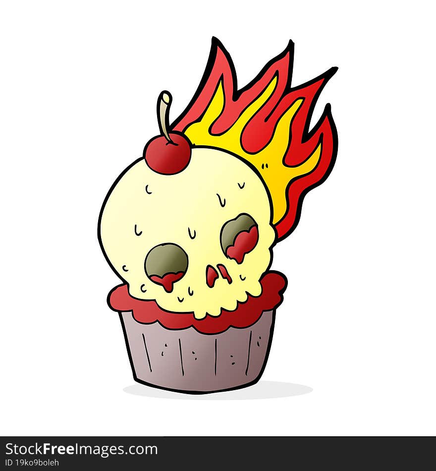 cartoon halloween cup cake