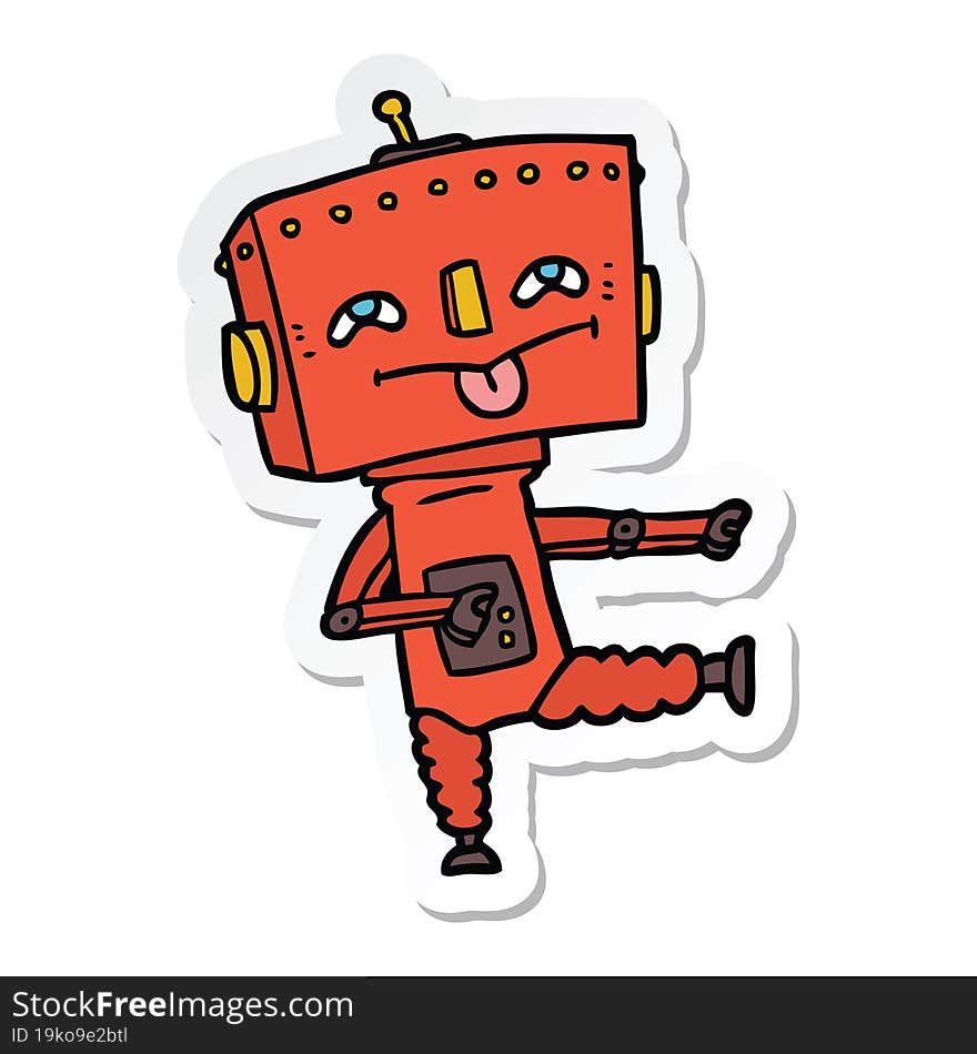 sticker of a cartoon robot